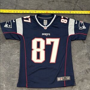 Kids size M NFL Patriots Gronkowski #87 Jersey - Navy, White, Red